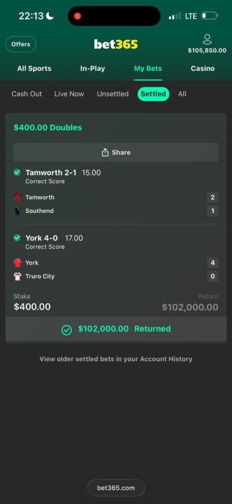 Best Verified Correct Score