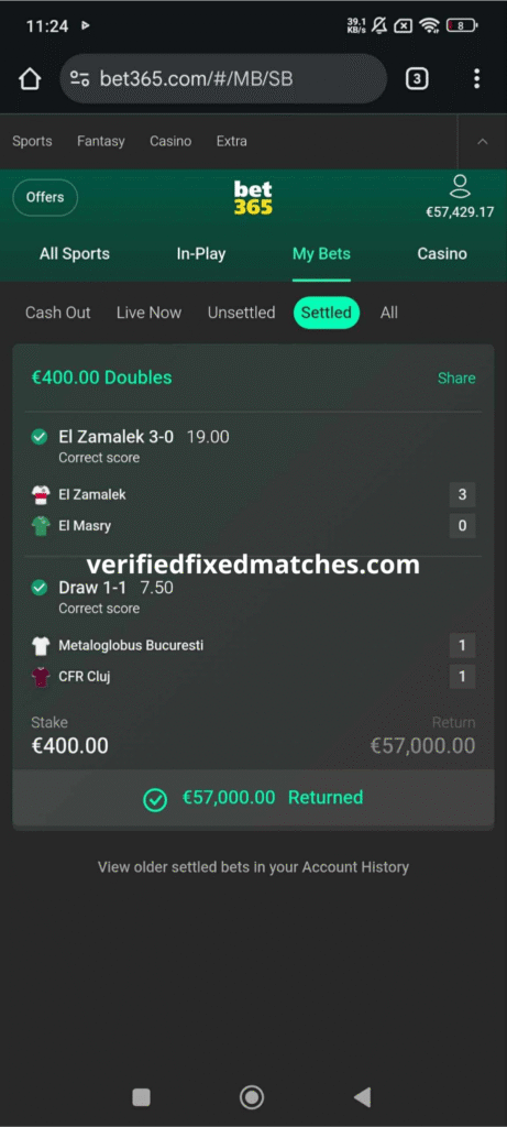 Verified Correct Score WIn